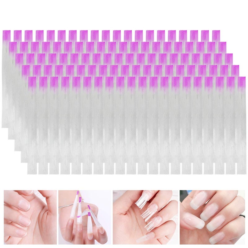 MWOOT 100 Pieces Fiberglass Nail Extension Silk,Nails Tips Quick Extension Fiberglass Fiber Silk False Nails Tips Salon Tool Accessories For UV Gel Nails Art - Image 1